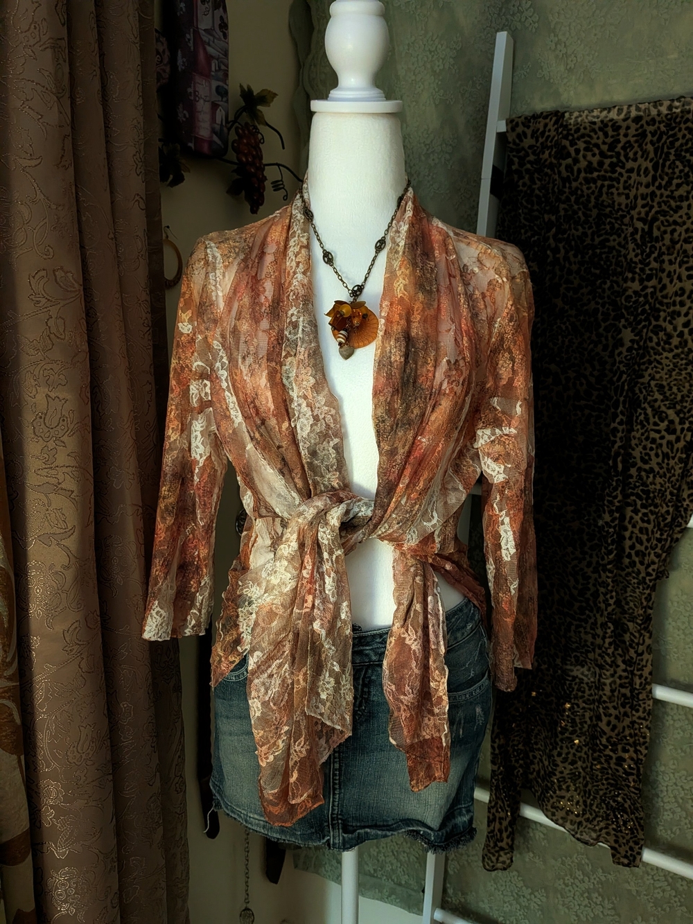 Bohemian Floral Sunset Coloured Blouse Y2k